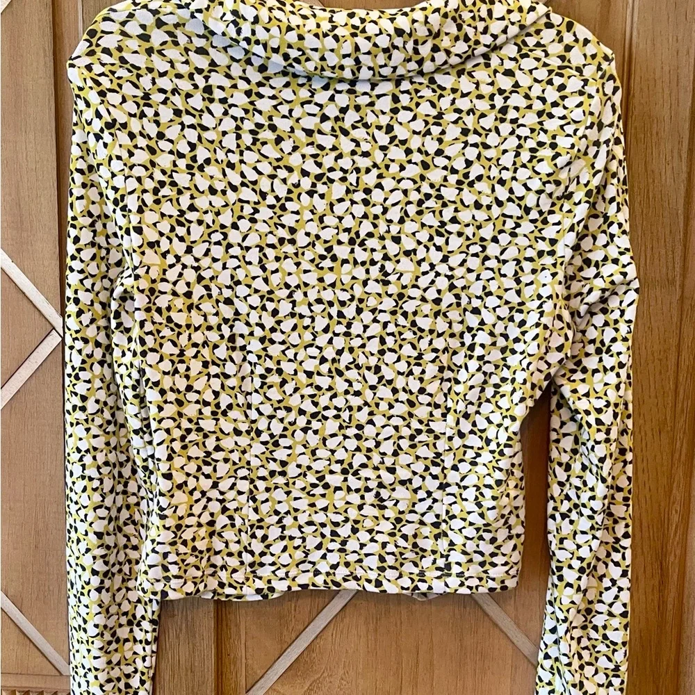 Anthropologie Maeve Yellow and Black Patterned Blouse - Picture 6 of 11